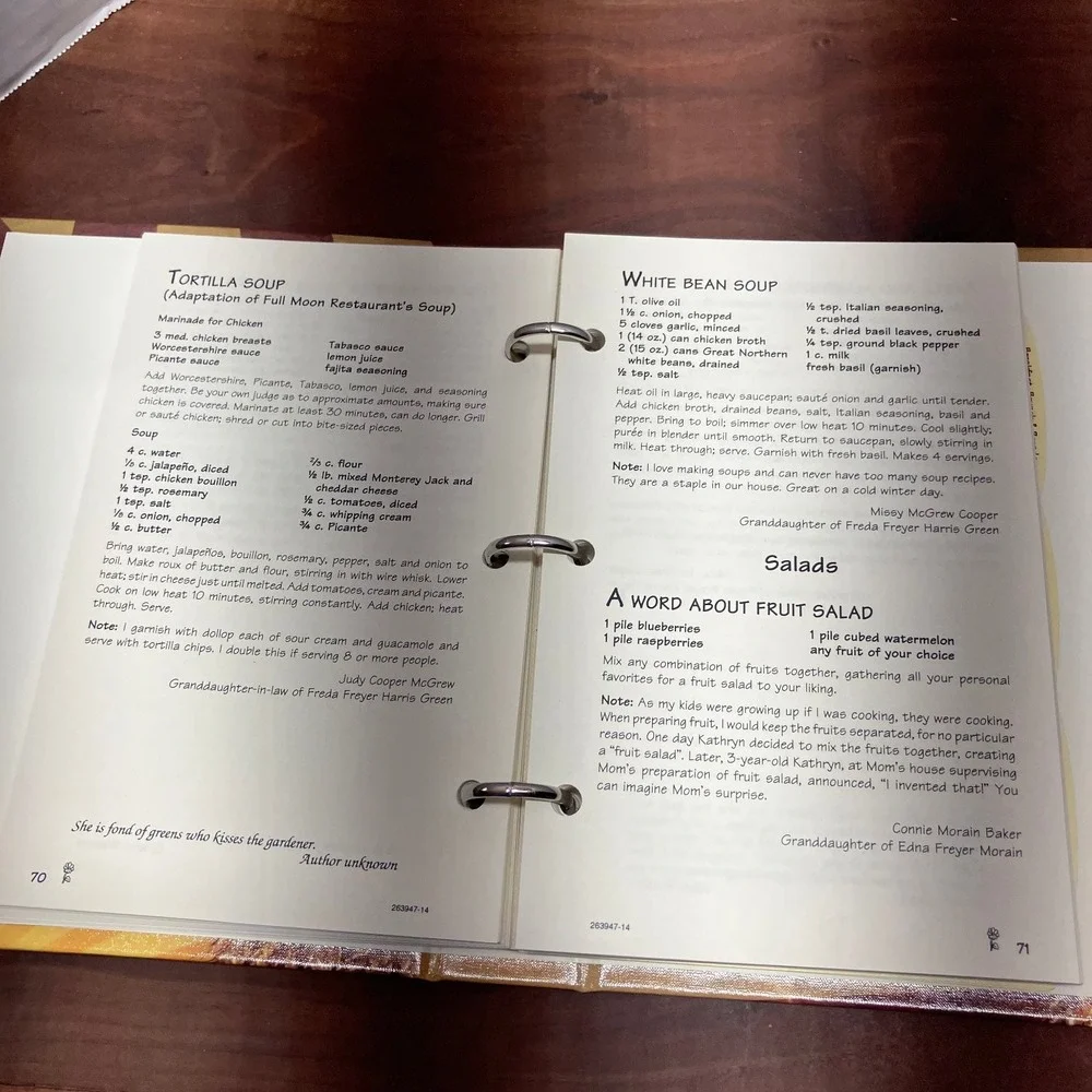 You Are My Sunshine Freyer Family 2014 Cookbook Morris Press Binder